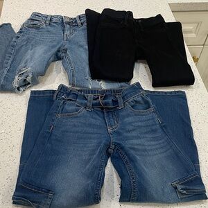 Girls Justice, Old Navy and Art Class denim cargo jeans size 6/7